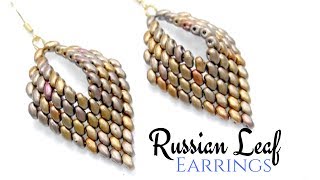 How to make a Russian Leaf Earrings - Miniduo DIY Beading Ideas -