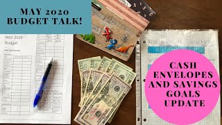 MAY 2020 BUDGETING, STUFFING OUR CASH ENVELOPES AND SAVINGS GOALS UPDATE! DEBT FREE JOURNEY VLOG.