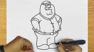 HOW TO DRAW PETER GRIFFIN | STEP BY STEP | DRAWING PETER GRIFFIN FROM FAMILY GUY