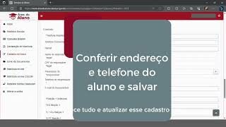 Acesso a Área do Aluno para atualizar Cadastro de aluno - 2023