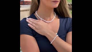 Genuine Cultured Freshwater Pearl 3-Piece Jewelry Set in 14k Gold-plated Sterling Silver