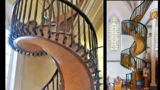 Loretto Chapel stairwell and holy dirt at Chimayó,  the 'Lourdes of America'