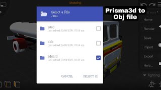 prisma3d file project exporting in andriod mobile easy way to export file from prisma to obj file