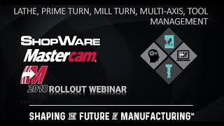 Mastercam 2018 Rollout Webinar 2  Lathe, Prime Turn, Mill Turn, and more!