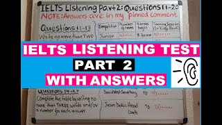 IELTS LISTENING TEST 2 : PART 2 QUESTIONS 11 - 20 || With Answers