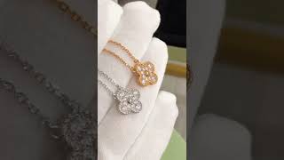 Custom Made Van Cleef Arpels Vintage Alhambra Guilloche Necklace 18K Yellow Gold For Womem