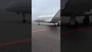 Close up jet taxi from the ramp of a Dassault Falcon 2000 EX