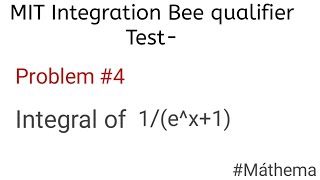 MIT Integration Bee qualifier test | Problem-4 | #máthema#mathema