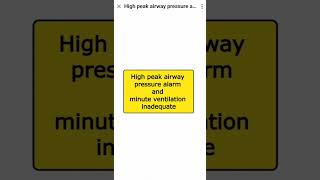 management of High pressure airway alarm and inadequate minute volume