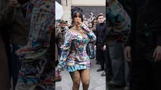 Cardi B Puts Punk Rock Spin on Corsetry in Graffiti Print Minidress at Vivienne Westwood’s Spring