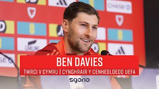 Ben Davies: "Ni wedi neud y job unwaith yn erbyn nhw, felly mwy o'r un peth." | Twrci v Cymru