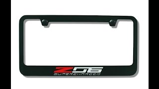 2015-2017 C7 Corvette Stingray License Plate Frame Z06 Supercharged Logo