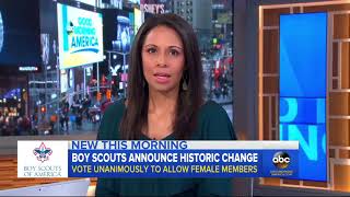 Boy Scouts to begin admitting girls