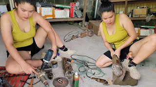 💡 Genius girl restores and maintains a concrete cutting machine abandoned for 50 years