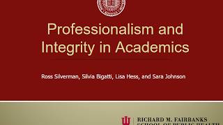 Professionalism and Integrity in Academics