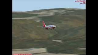 FSX Boeing 737 AirBerlin landing in Barcelona El Prat Airport