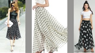 Admirable Polka Dot Chiffon Maxi Skirt For Leisure Time