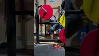 High Bar Squat, 375lbs x 5 (3rd Set)