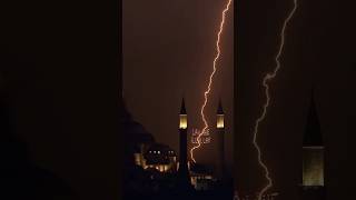 Thunderstorm with hundreds of lightning bolts June 17, 2023 #istanbul #hagiasophia #topkapipalace