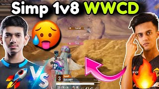 SIMP unbelievable 1v8 Clutch WWCD🥵SIMP on fire🔥#simp #godlike #jonathan