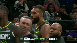 Christian Braun and Rudy Gobert get double techs after Braun posters Gobert! NBA 2024-2025 Season