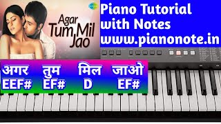 Agar Tum Mil Jao Jamana Chod Denge Hum Piano Tutorial with Notes | Zeher | Julius Murmu Keyboard