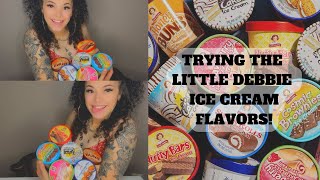 TRYING THE LITTLE DEBBIE ICE CREAM FLAVORS! (FINALLY) lol