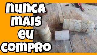 Como fazer lixa de rolo,ou lixa de tambor para furadeira manual e de bancada usando sobra de madeira