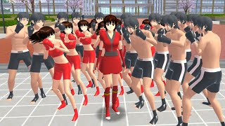 10 Boxers Vs One Ninja Girl 😳: Exclusive with XavieyBA #sakuraschoolsimulator #viral