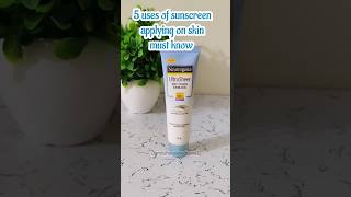 5 uses of sunscreen applying on skin #sunscreen #youtubeshorts  #shortvideos #aajkiraatsong #viral