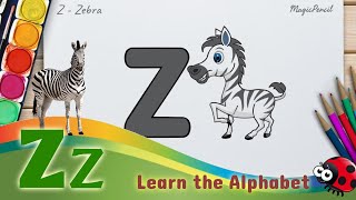 Alphabet Art Adventure: Drawing Letter Z, Z for Zebra with The Ladybug!