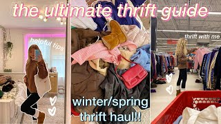 THRIFT WITH ME & WINTER/SPRING TRY-ON CLOTHING HAUL 2022!! thrifting tips, buying my dream wardrobe