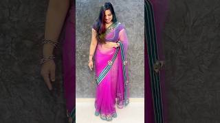 How to drape Net saree/ Saree draping tips/ Net saree fitted look #sareedraping