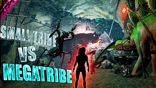 Defending A Small Oil Cave Tribe VS Megatribe Primal Instinct | TPG | ARK Official PvP