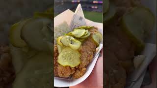 We really like this Hot Honey Chicken Sandwich at Citi Field, although we lost #shorts #food