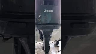 Yamaha 200HP 2 stroke smoking exhaust after running.