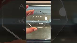 Engraved Clear Acrylic Wedding Octagon Coaster Place Cards ✨