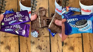 ASMR | Nutella Bucket & Oreo Chocolate Mixing ASMR | Satisfying Video