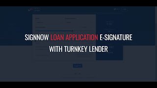 Signnow Loan Application E-Signature with TurnKey Lender