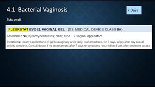 4.1 bacterial vaginosis, Fleurstat, 1N, 7N