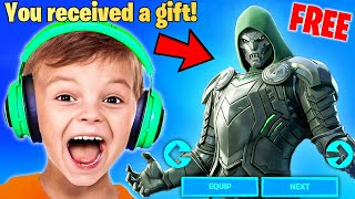 Gifting Him EVERY Skin in Fortnite!