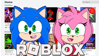 Sonic and Amy play ROBLOX