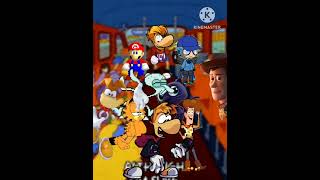 Rayman Mario Saya Naik Bus Woody Kucing Squidward Dan Garfield #shorts