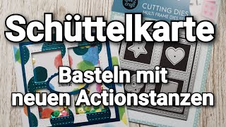 Kartenbasteln mit neuen Actionstanzen Teil 4 I Schüttelkarte I Spiegelkarton I es wird bunt