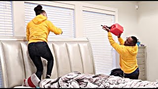 SETTING MY WIFE ON FIRE PRANK!