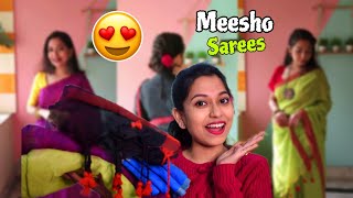 Meesho Affordable Sarees Under 500 😋 Saraswati Puja Special Saree Look🥰 Meesho Khadi cotton Saree