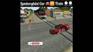 Lamborghini 🚘🚘🆚 Train 🚄🚆🚆Crashed 😱😱 | #bussid #bussimulator #bussimulatorindonesia #ytshorts #shorts