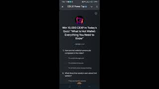 CEX.IO "What is Hot Wallet" Today's Quiz Answers 𝔻𝕒𝕥𝕖:-28-29/10/2024 Part 2 #quiz #cexio #CEX.IO