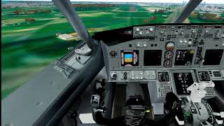 Cockpit view - Boeing 737-700 Landing Warsaw Chopin Airport in the game: GeoFS