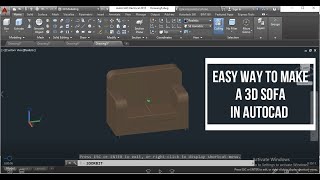 EASY WAY TO MAKE A 3D SOFA IN AUTOCAD